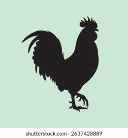 vector silhouette ilustration of a rooster