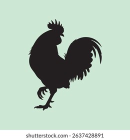 vector silhouette ilustration of a rooster