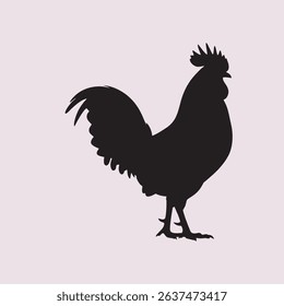 vector silhouette ilustration of a rooster