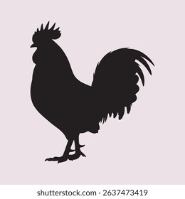 vector silhouette ilustration of a rooster