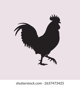 vector silhouette ilustration of a rooster