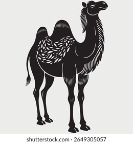 vector silhouette image of a camel design