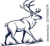 Vector silhouette image of a caribou.