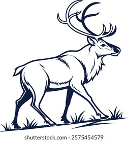 Vector silhouette image of a caribou.