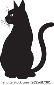 vector silhouette image of a cat icon