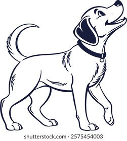 Vector silhouette image of a dog.