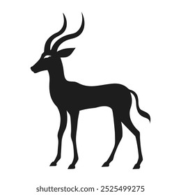 A vector silhouette image of a Gazelle logo style with a white background
