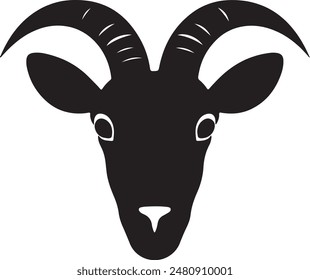 Una Imagen de silueta de Vector de Imagen de Cabeza de Cabra.