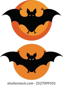 Vector silhouette image of Halloween bats