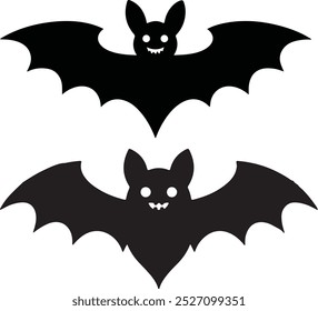 Vector silhouette image of Halloween bats