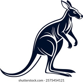 Vector silhouette image of a kangaroo.