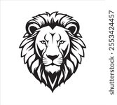 A vector silhouette image of a lion  logo style  with a white background