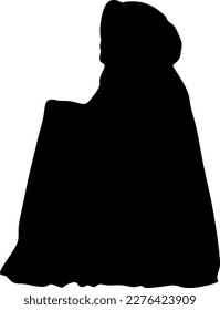 Vector Silhouette Image of Muslim Woman with Hijab, Arab Woman. For Logo Template Icon Hijab Store Muslim Store etc. graphic illustration
