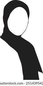 Vector silhouette image of a Muslim woman wearing a hijab, Muslim shop hijab shop icon template, etc. graphic illustration