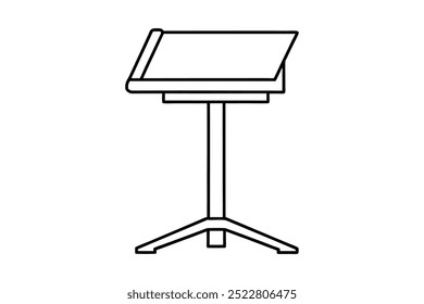 Uma imagem de silhueta vetorial de uma tabela de leitura sobre um fundo branco.