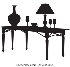 A vector silhouette  image of Table 