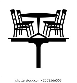  vector silhouette image of a table logo style  with a white background