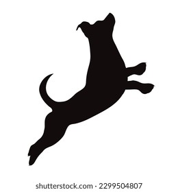 Vector silhouette of jack russell terrier on white background. Symbol of dog and pet.