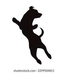 Vector silhouette of jack russell terrier on white background. Symbol of dog and pet.