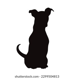 Vector silhouette of jack russell terrier on white background. Symbol of dog and pet.