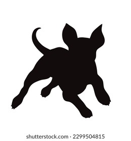 Silueta vectorial de jack russell terrier sobre fondo blanco. Símbolo de perro y mascota.