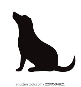 Vector silhouette of jack russell terrier on white background. Symbol of dog and pet.