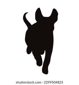 Vector silhouette of jack russell terrier on white background. Symbol of dog and pet.