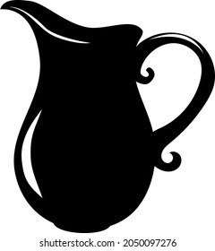 Vector silhouette of a jug. Vector silhouette of a  pitcher