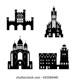 Vector silhouette of Kaliningrad landmarks