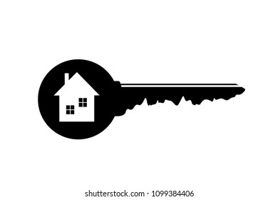 Vector silhouette of keys from the house on white background.