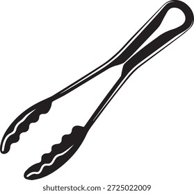 Vektor Silhouette von Küchenutensilien in schwarz. Einfache Besteckformen einzeln auf weißem Hintergrund. Ideal zum Kochen, Essen, Küchenutensilien, Essen, Restaurant und Design-Projekte.