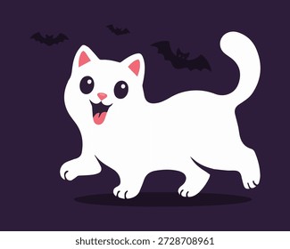 Silhueta de vetor de um gatinho em preto. Gato doméstico bonito isolado em fundo branco. Perfeito para animais de estimação, animais, crianças, cuidar de animais de estimação e projetos de design.