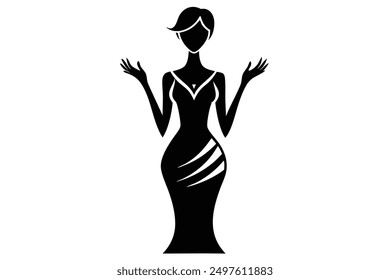 Vector silhouette of a lady's finger, featuring an elegant and slender design.