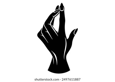 Vector silhouette of a lady's finger, featuring an elegant and slender design.