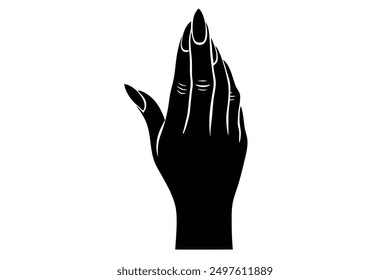 Vector silhouette of a lady's finger, featuring an elegant and slender design.