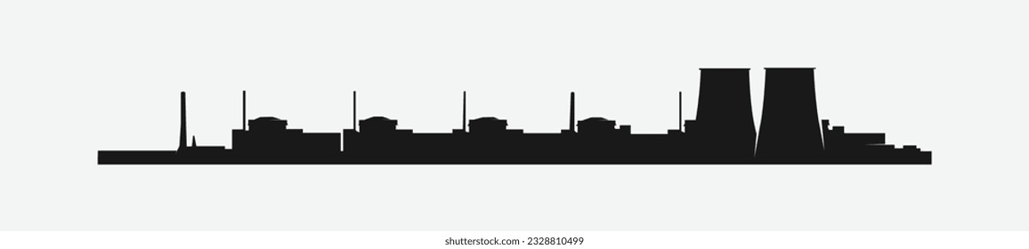 Vektorsilhouette eines großen Kernkraftwerks