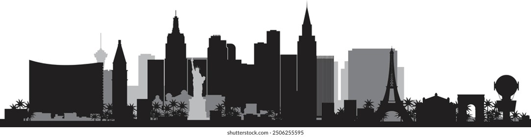 Vector silhouette of Las Vegas prepared and cleaned