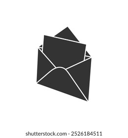 Vector silhouette of letter and paper