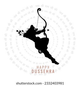 Vector silhouette of Lord Rama, Shri Rama vector drawing, Hindu religion God Shri Rama illustration