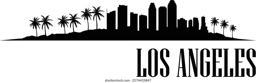 Vector silhouette of Los Angeles prepared and cleaned