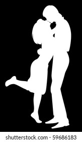 Vector silhouette of lovers