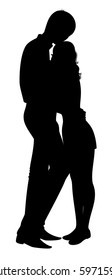 Vector silhouette of lovers