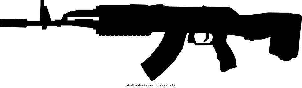 Silueta vectorial - pistola de ametralladora