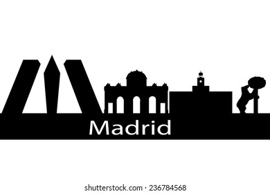 vector silhouette of madrid Spain