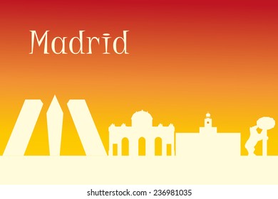 vector silhouette of madrid Spain