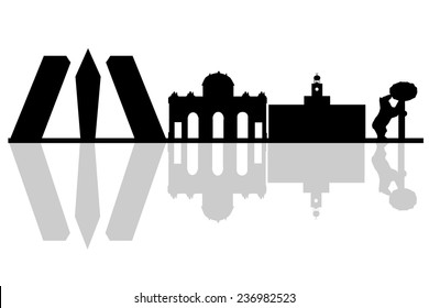 vector silhouette of madrid Spain