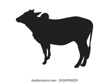 Vector silhouette of a male cow icon