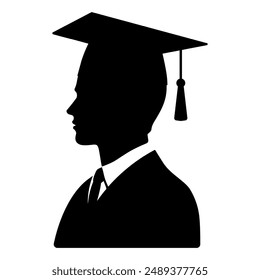 A vector of a silhouette of a male graduate