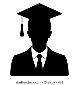 A vector of a silhouette of a male graduate