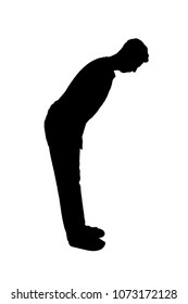 Vector Silhouette Of A Man Bowing